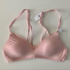 NWT Aerie Real Happy Wireless Bra, 34A, light pink